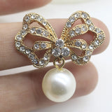 10Pcs Butterfly Flatback Brooch Pendant Crystal Jewelry Craft DIY Accessories