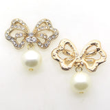 10Pcs Butterfly Flatback Brooch Pendant Crystal Jewelry Craft DIY Accessories