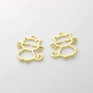 10Pcs Alloy Kitten Pendant DIY Jewelry Accessories