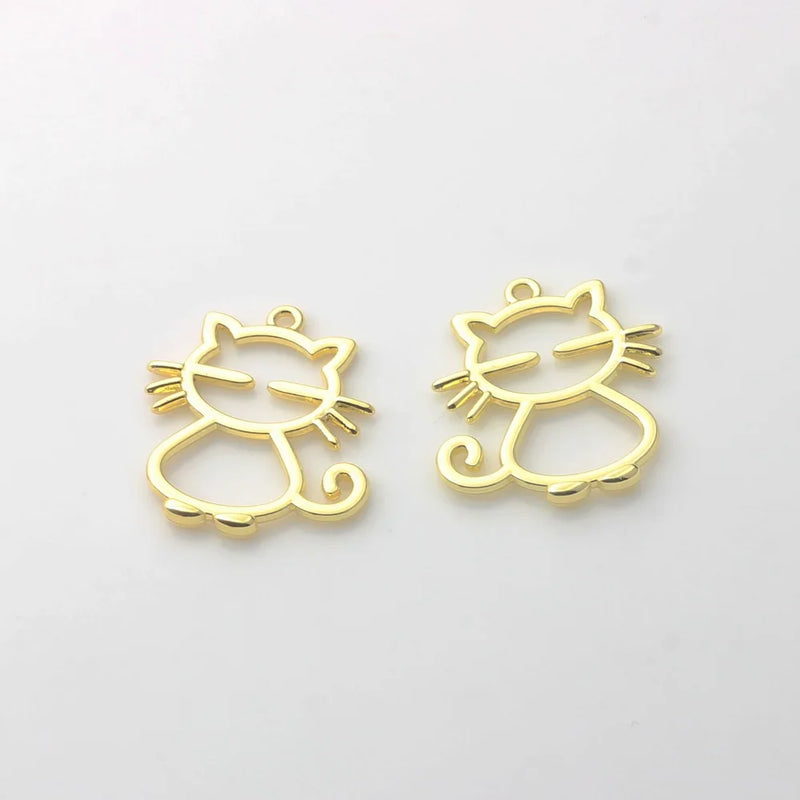 10Pcs Alloy Kitten Pendant DIY Jewelry Accessories