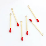 10Pcs Alloy Match Shaped Pendant DIY Jewelry Accessories