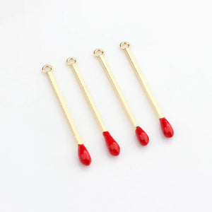 10Pcs Alloy Match Shaped Pendant DIY Jewelry Accessories