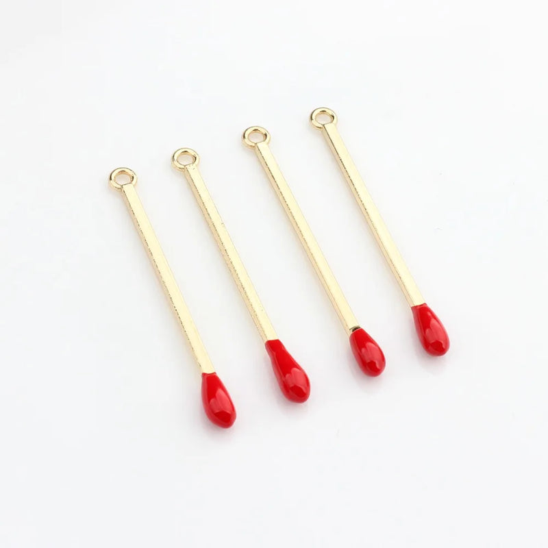 10Pcs Alloy Match Shaped Pendant DIY Jewelry Accessories