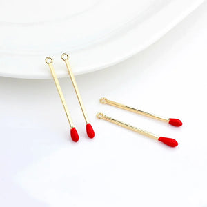 10Pcs Alloy Match Shaped Pendant DIY Jewelry Accessories
