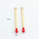 10Pcs Alloy Match Shaped Pendant DIY Jewelry Accessories