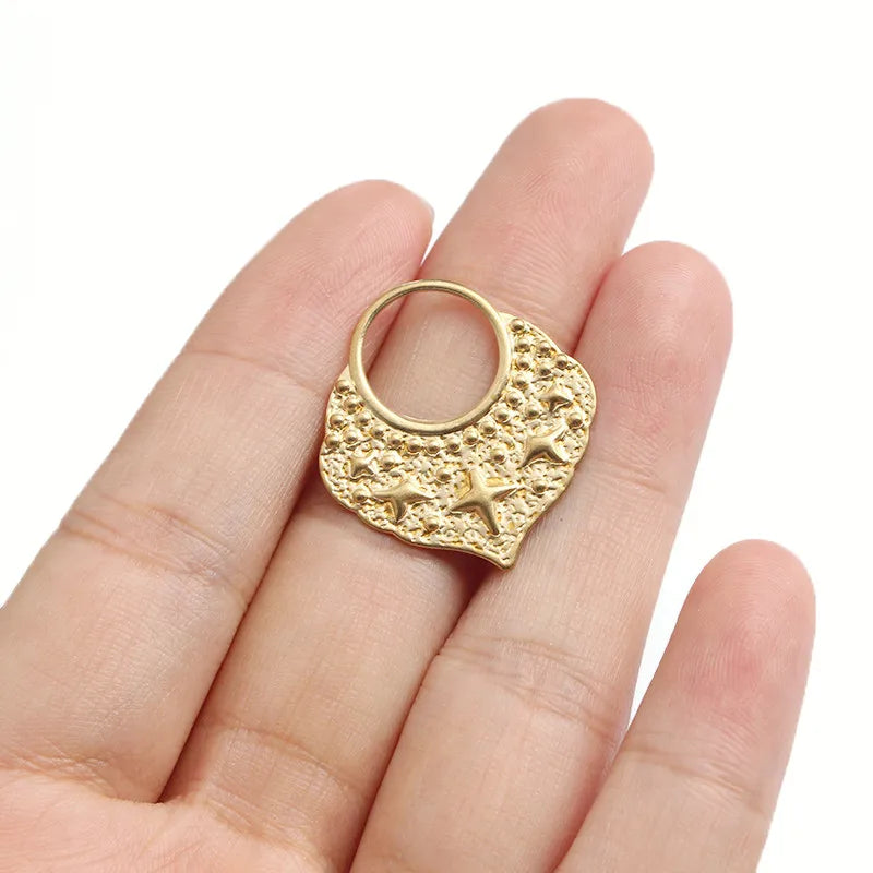 10Pcs 24.5*27MM Brass Star Pendant for DIY Jewelry Making
