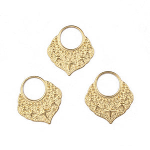 10Pcs 24.5*27MM Brass Star Pendant for DIY Jewelry Making