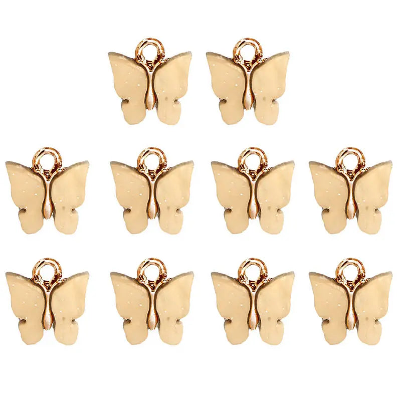 10Pcs Butterfly Charms Resin Alloy DIY Earrings Making