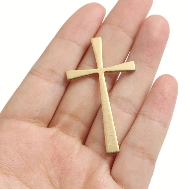10Pcs Large Cross Charms Pendants Geometric Brass Jewelry Accessories