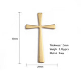 10Pcs Large Cross Charms Pendants Geometric Brass Jewelry Accessories