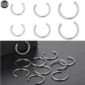 10Pcs G23 Titanium Circular Barbell Horseshoe Ring Nose Ring Accessories