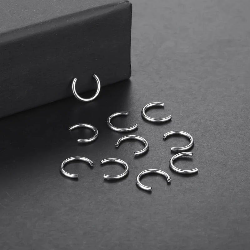 10Pcs G23 Titanium Circular Barbell Horseshoe Ring Nose Ring Accessories