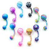 10Pcs Medical Rhinestone Belly Button Rings Set