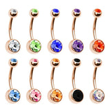 10Pcs Medical Rhinestone Belly Button Rings Set