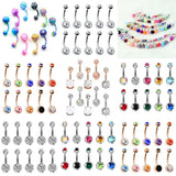10Pcs Medical Rhinestone Belly Button Rings Set