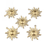 10Pcs Raw Brass Sun Charms Pendant for DIY Earrings Necklace