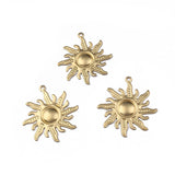 10Pcs Raw Brass Sun Charms Pendant for DIY Earrings Necklace