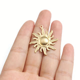 10Pcs Raw Brass Sun Charms Pendant for DIY Earrings Necklace