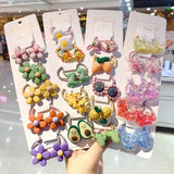 10Pcs Colorful Ball Heart Rabbit Scrunchie Hair Accessories
