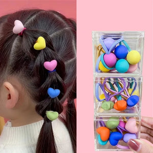10Pcs Colorful Ball Heart Rabbit Scrunchie Hair Accessories
