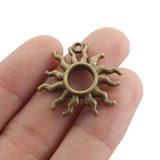 10Pcs Antique Bronze Sun Pendants DIY Jewelry Making