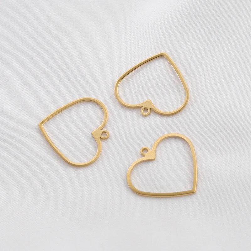 10Pcs Vintage Hollow Heart Charms DIY Jewelry Making Supplies