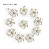 10Pcs Mixed Flat Back DIY Jewelry Accessories Diamond Alloy Pearls Base Settings