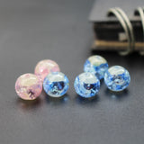 10Pcs 10mm Pink Foil Glass Beads for Jewelry Making