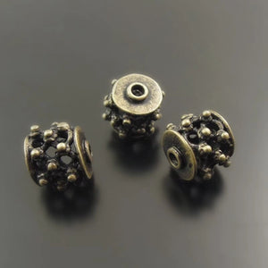 Antique Bronze Tone Hollow Brass Beads Charms Necklace Pendant