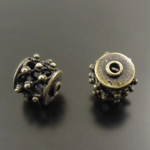 Antique Bronze Tone Hollow Brass Beads Charms Necklace Pendant