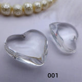 10PC Heart Shaped Glass Bead Pendants for DIY Jewelry Crafts