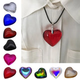 10PC Heart Shaped Glass Bead Pendants for DIY Jewelry Crafts