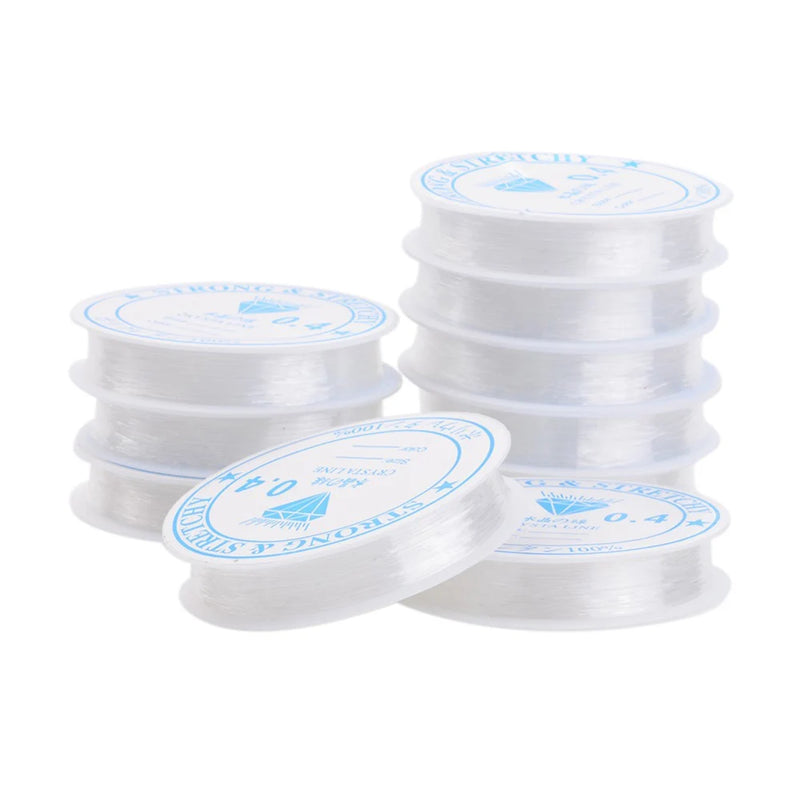 10 Rolls Elastic Crystal Thread for Bracelets 0.4mm-1mm