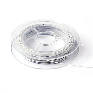 10 Rolls Steel Tiger Tail Beading Wire WhiteSmoke Stainless Steel 0.38mm 10m