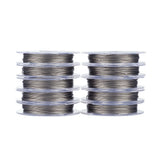 10 Rolls Steel Tiger Tail Beading Wire WhiteSmoke Stainless Steel 0.38mm 10m