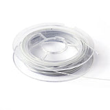 10 Rolls Steel Tiger Tail Beading Wire WhiteSmoke Stainless Steel 0.38mm 10m