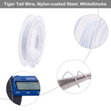 10 Rolls Steel Tiger Tail Beading Wire WhiteSmoke Stainless Steel 0.38mm 10m