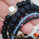 Bohemian Crystal Beads Rope Bracelet Heart Charm Wrap Pulseira