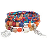 Bohemian Crystal Beads Rope Bracelet Heart Charm Wrap Pulseira