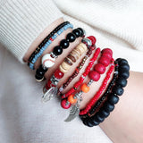 Bohemian Crystal Beads Rope Bracelet Heart Charm Wrap Pulseira