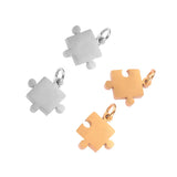 10PCS Stainless Steel Puzzle Charms for Jewelry Making