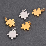 10PCS Stainless Steel Puzzle Charms for Jewelry Making