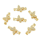 10 Sets Brass CZ Fold Over Clasps Butterfly & Flower for DIY Jewelry