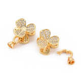 10 Sets Brass CZ Fold Over Clasps Butterfly & Flower for DIY Jewelry