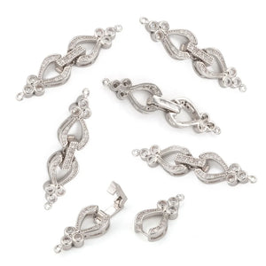 10 Sets Brass Micro Pave CZ Fold Over Clasps Jewelry Supplies