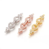 10 Sets Brass Micro Pave CZ Fold Over Clasps Jewelry Supplies