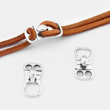 10Sets Double Holes Hook Clasp for 5mm Round Leather Cord