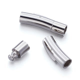 10Sets Stainless Steel Bayonet Clasp PushLock Lace Buckle Jewelry Making