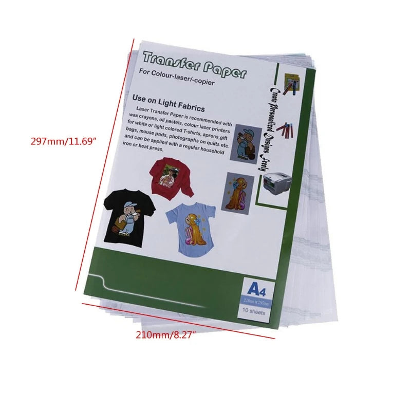 10 Sheets Transfer Paper for Light-colored T-shirts