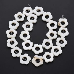 10 Strand Shell Flower Beads for DIY Jewelry Making, 23~24pcs/Strand